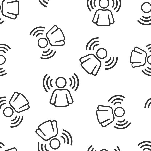 意识图标无缝模式背景。想法人体矢量插图在白色孤立的背景。客户脑经营理念。图片下载