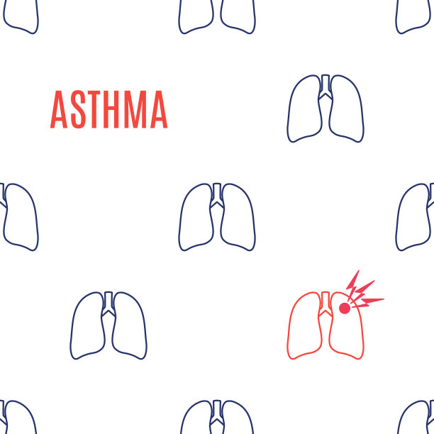 哮喘肺图标图案海报上的白色图片下载