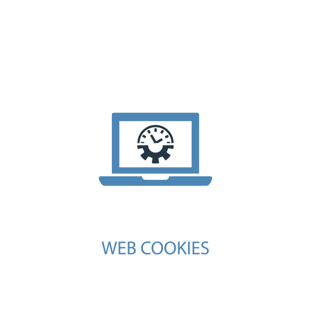 网页cookies概念2彩色图标。简单的蓝色元素插图。网页cookies概念符号设计。可以用于网页和手机的UI/UX吗图片下载