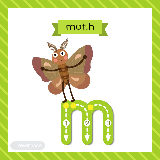 字母M小写跟踪。蛾图片下载