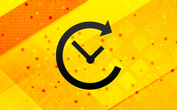 历史图标抽象数字旗帜黄色背景图片下载