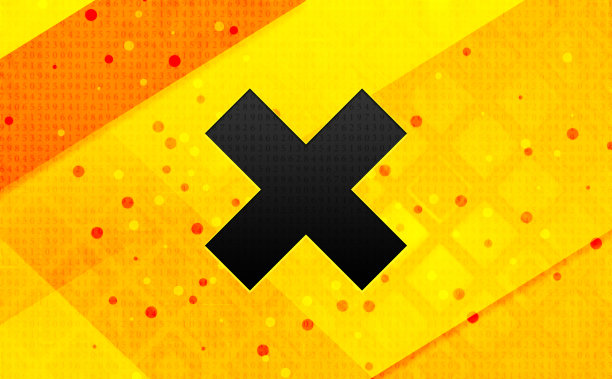 十字图标抽象数字旗帜黄色背景图片下载