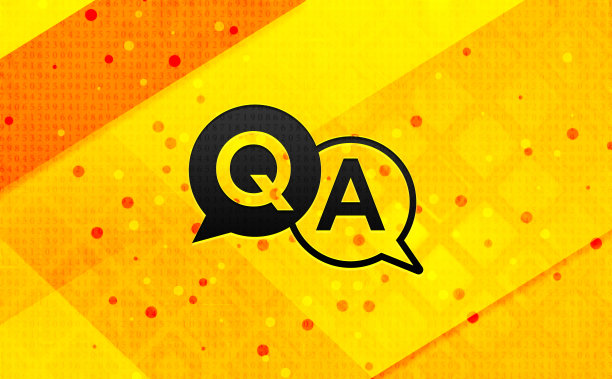 常见问题图标抽象数字旗帜黄色背景图片下载