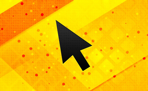 光标图标抽象数字横幅黄色背景图片下载