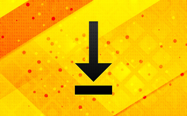 下载图标抽象数字横幅黄色背景图片下载