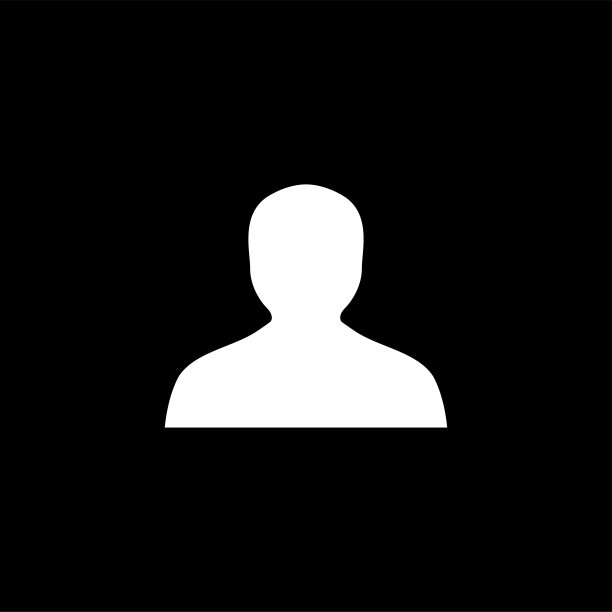 阿凡达平面图标上的黑色背景。黑色风格矢量插图图片下载