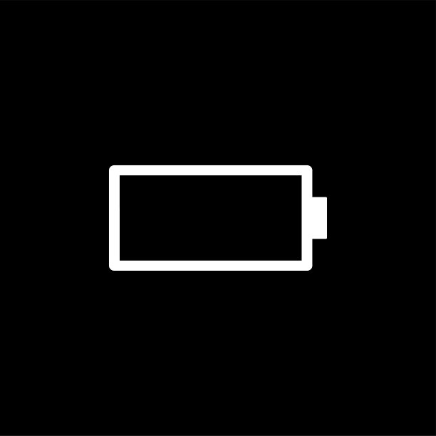 电池图标在黑色背景。黑色平面风格矢量插图图片下载