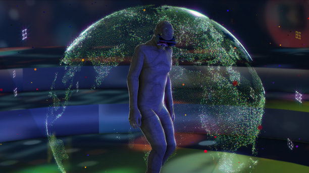 虚拟现实的概念。图片下载