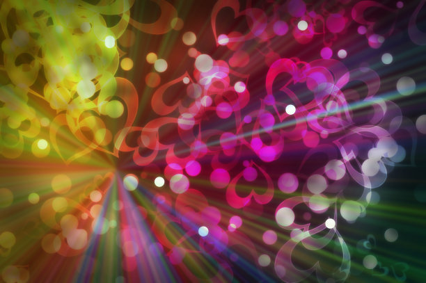 背景散景与心形和圆形图片下载