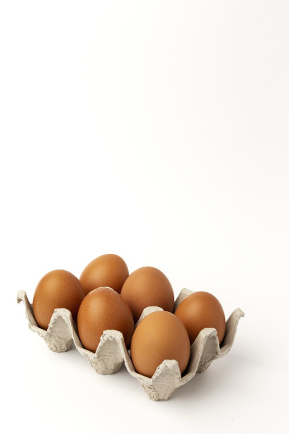 白色背景上的新鲜生鸡蛋图片下载