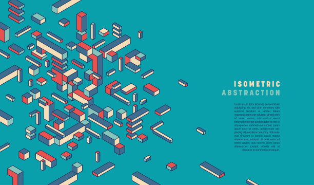 几何风格抽象横幅设计。图片下载