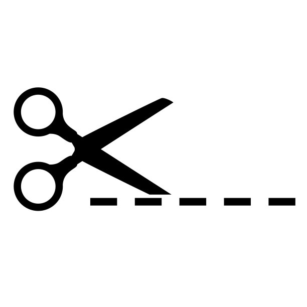 剪刀图标优惠券边框矢量素材图片下载