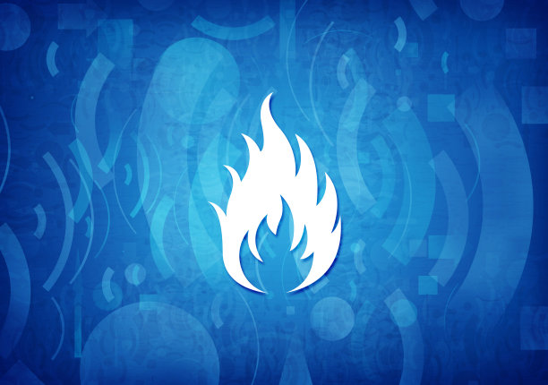 火图标青蓝背景图片下载