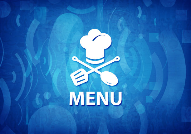 菜单(餐厅图标)青蓝背景图片下载
