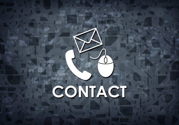 联系人(电话邮件和鼠标图标)黑色背景图片下载