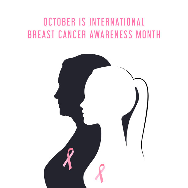 乳腺癌宣传月卡。图片下载