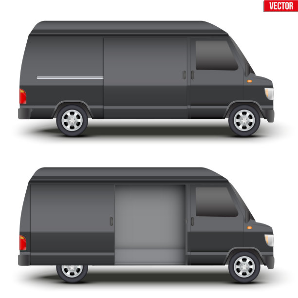 经典的黑色服务面包车图片下载