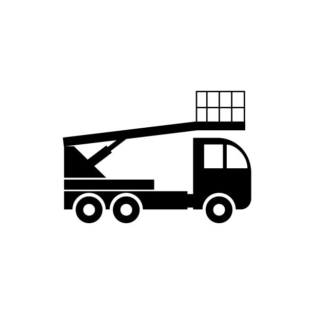 矢量，平面图像的汽车与可能提升人的高度。孤立，轮廓图标汽车升降机黑色图片下载