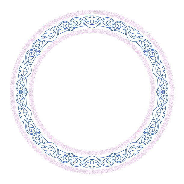 装饰圆形边框与古董巴洛克风格的板设计。矢量插图。图片下载