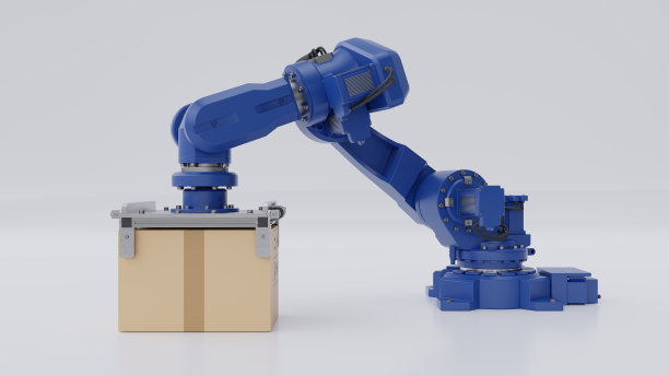 机械臂与纸箱隔离图片下载