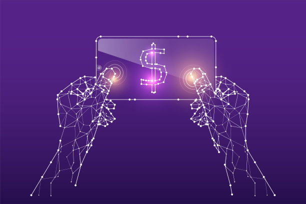 手持手机的几何线条粒子艺术图片下载