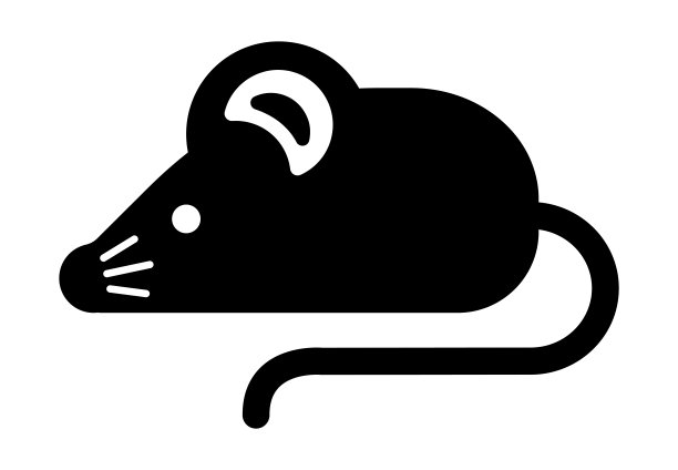 扁平的鼠标/老鼠卡通人物新年贺卡。图片下载