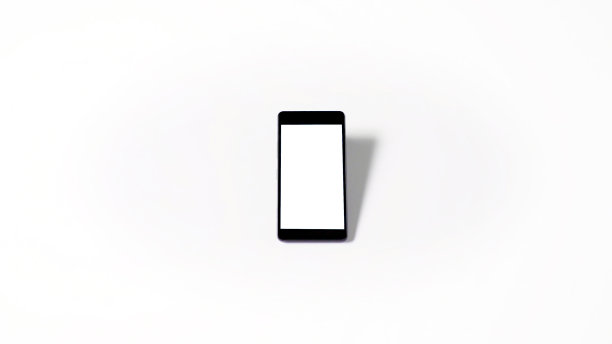 手机与空白的白色屏幕和白色背景，孤立图片下载