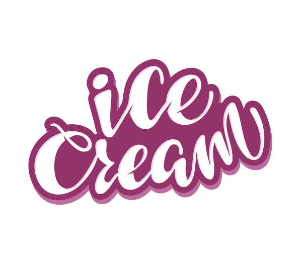 可爱的手绘字体海报艺术横幅-冰淇淋图片下载