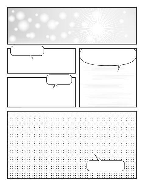 页面模板创建效果和语音气泡漫画图片下载