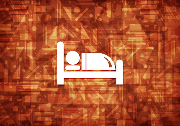 酒店床图标棕色背景图片下载