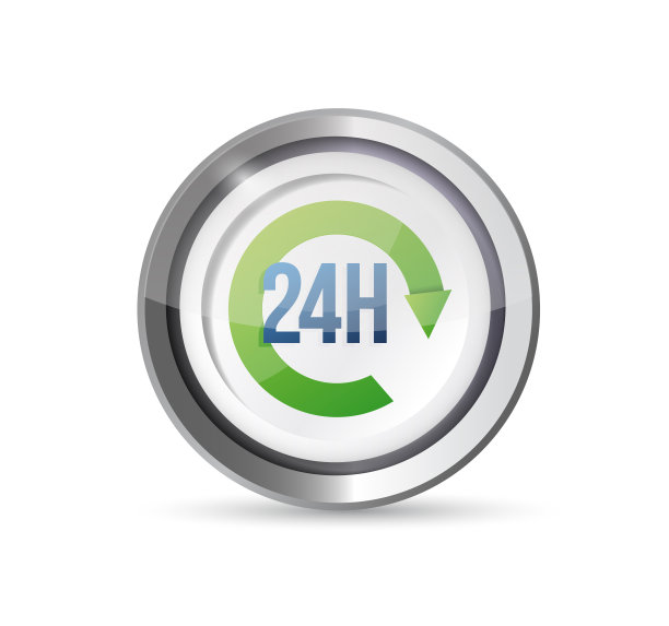24小时服务印章插图设计图片下载