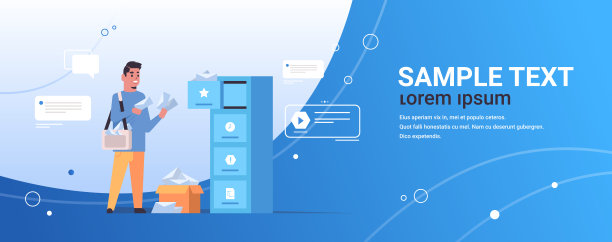 邮差将信件放入邮筒内的邮差派递服务概念是平放全文的横向拷贝空间图片下载