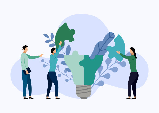 灯泡拼图片，商业概念矢量插图图片下载