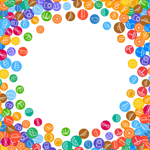 假期背景与分散的夏季图标图片下载