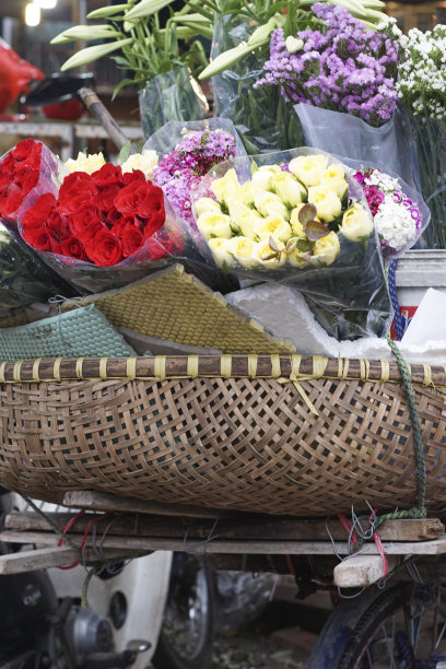 越南河内的鲜花市场图片下载