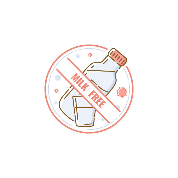 牛奶和乳糖免费产品图标概念与瓶子。图片下载