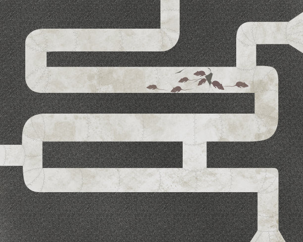 老鼠和管道，抽象图形插图图片下载