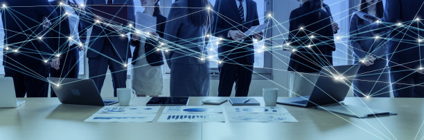 商务会议和通信网络概念。图片下载