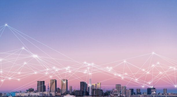 城市与通讯网络概念。图片下载