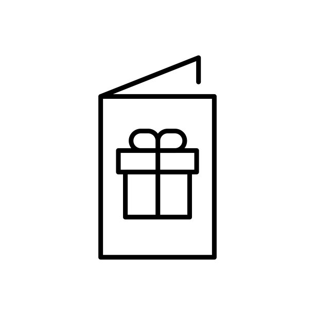 简单的生日卡片线图标。图片下载