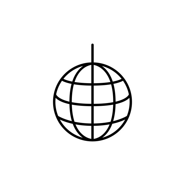 简单的迪斯科球线图标。图片下载