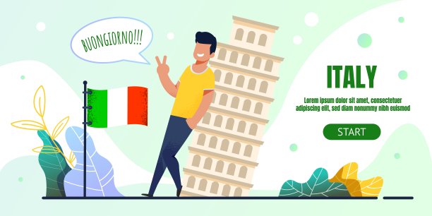登陆页广告意大利旅行的景点图片下载