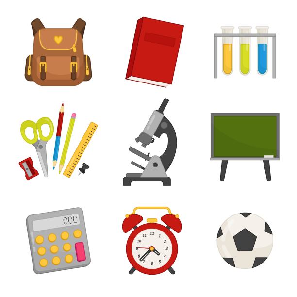 学校图标的向量集。图片下载