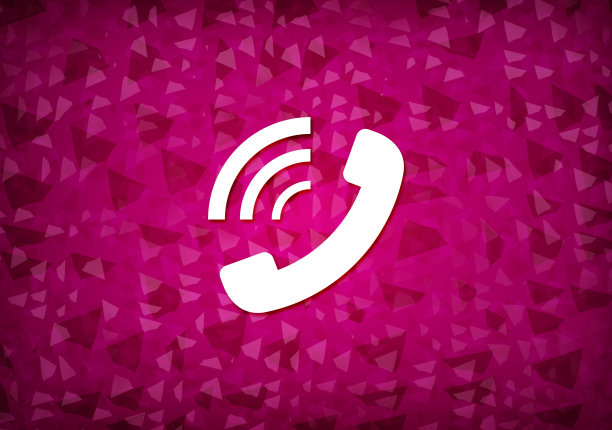 电话铃声图标粉红色背景图片下载