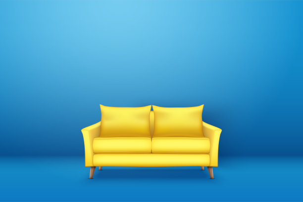 现代黄色软沙发的内饰图片下载