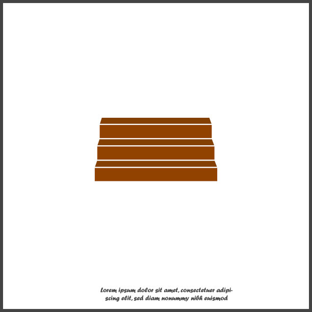 矢量楼梯图标在白色孤立的背景。图层分组便于编辑插图。为你的设计。图片下载