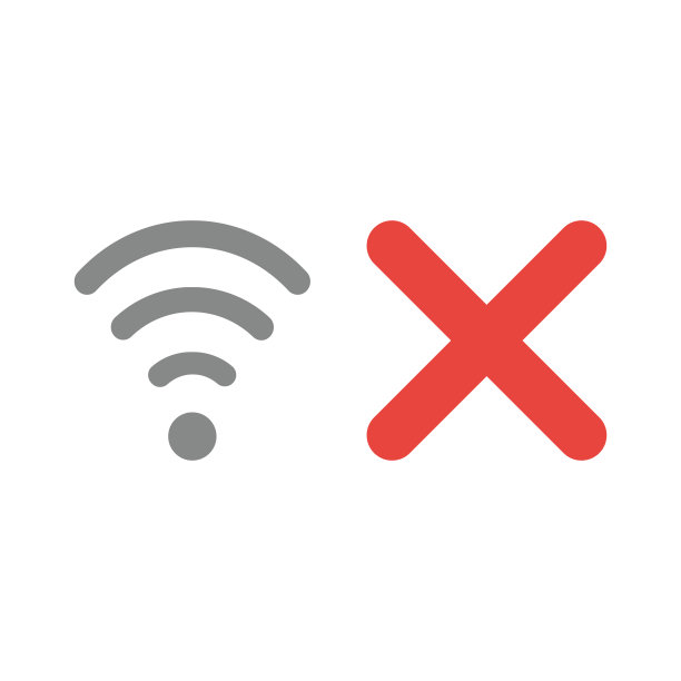矢量图标概念的无线wifi符号与x标记图片下载