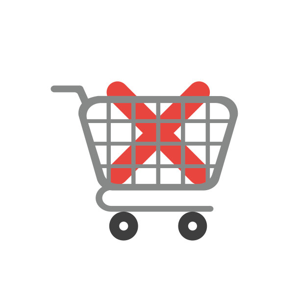 矢量图标概念x标记内购物车图片下载