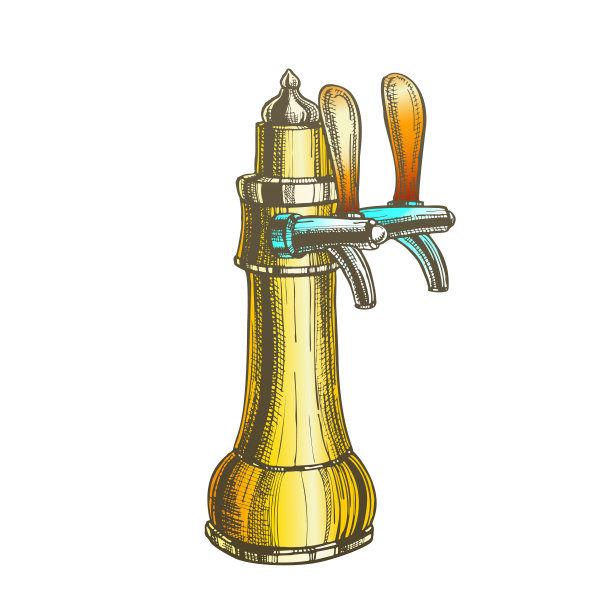 啤酒吊车矢量浇筑系统的颜色元素图片下载