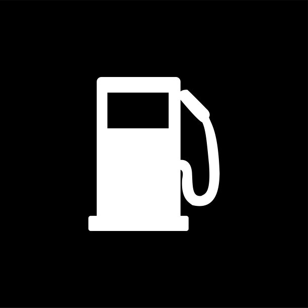 加油站图标上的黑色背景。黑色平面风格矢量插图。图片下载